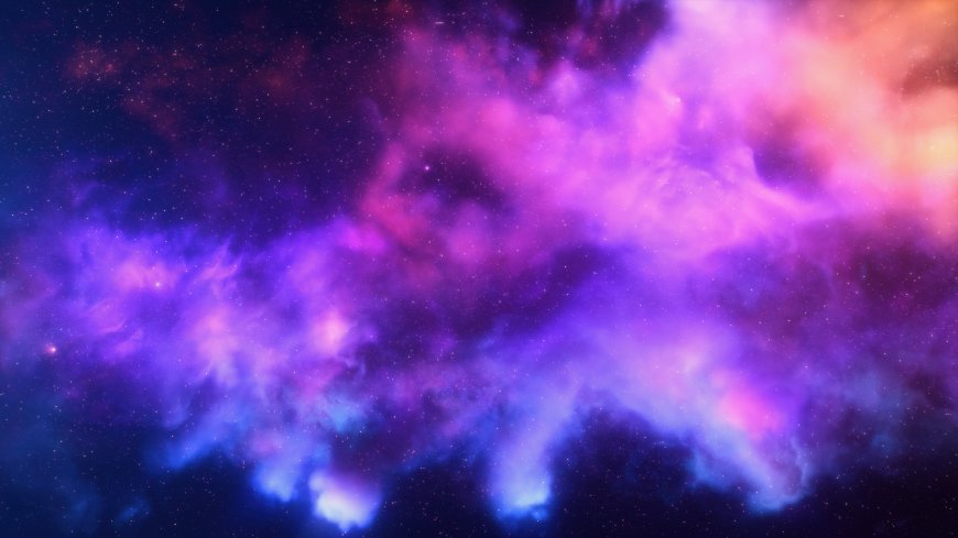 紫蓝粉红星云云气宇宙星空深空银河绚丽色彩电脑壁纸