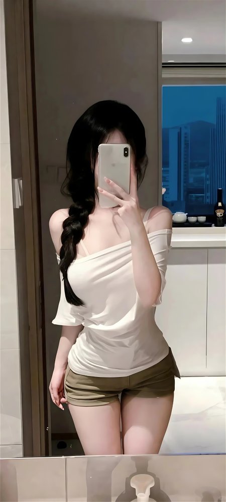 时尚女性室内自拍简约穿搭手机壁纸