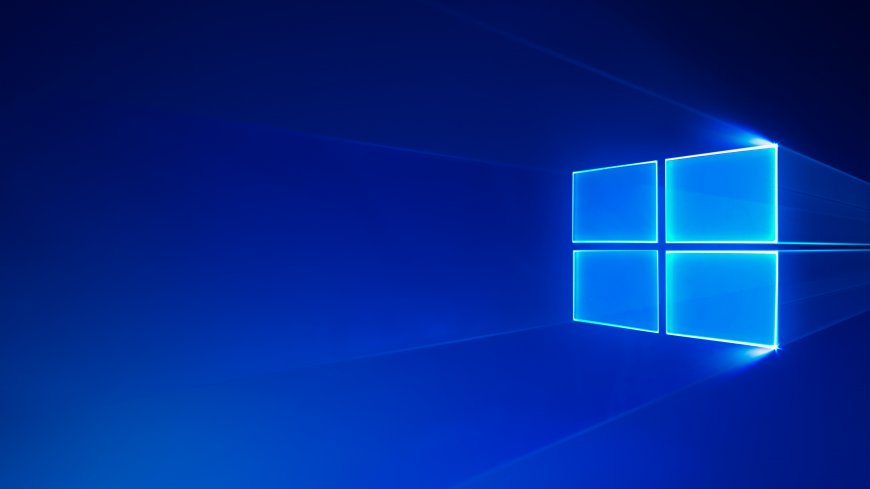 Windows 10蓝色光效窗口标志电脑壁纸