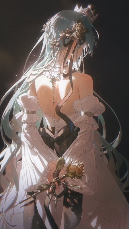 哥特风礼服少女动漫插画手机壁纸