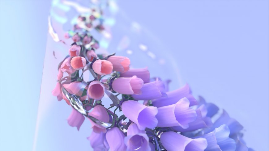 紫色铃兰花枝透明背景唯美自然电脑壁纸