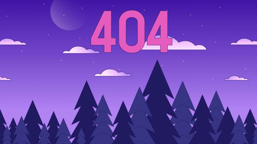 紫色夜空森林404数字梦幻场景插画电脑壁纸