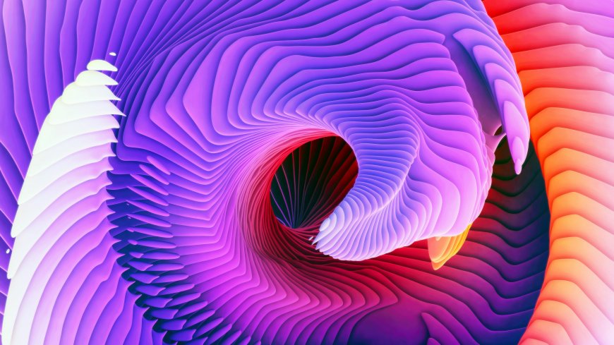 抽象波浪螺旋渐变色彩3D立体隧道电脑壁纸