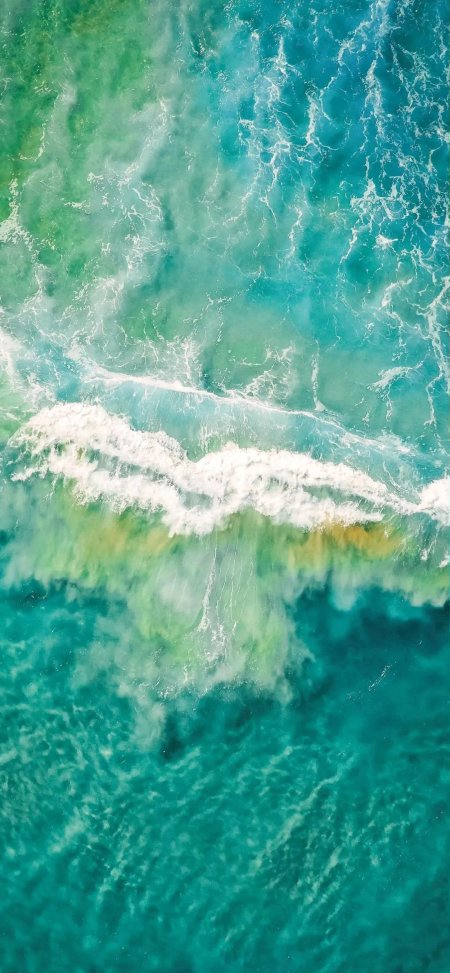 碧海浪花航拍高清自然风光手机壁纸