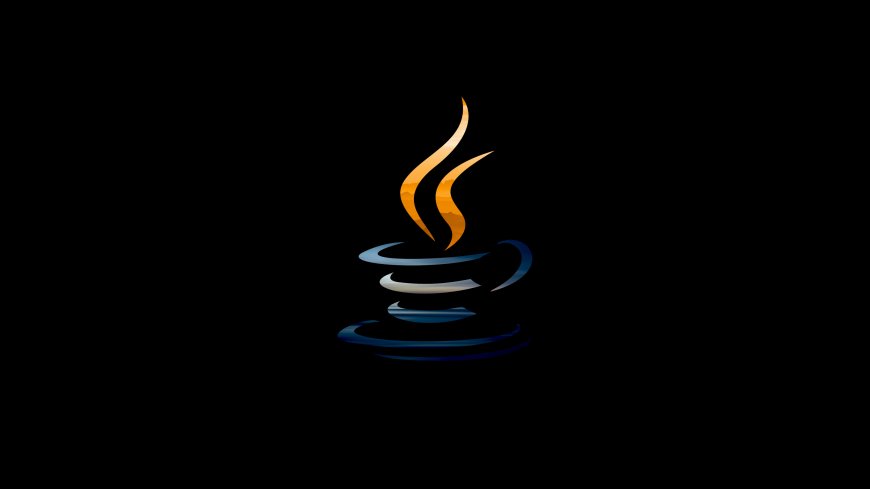 Java咖啡杯火焰蒸汽渐变蓝橙色极简风格电脑壁纸
