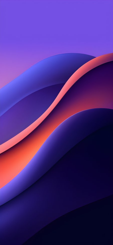 iOS13紫色渐变波浪流线设计手机壁纸
