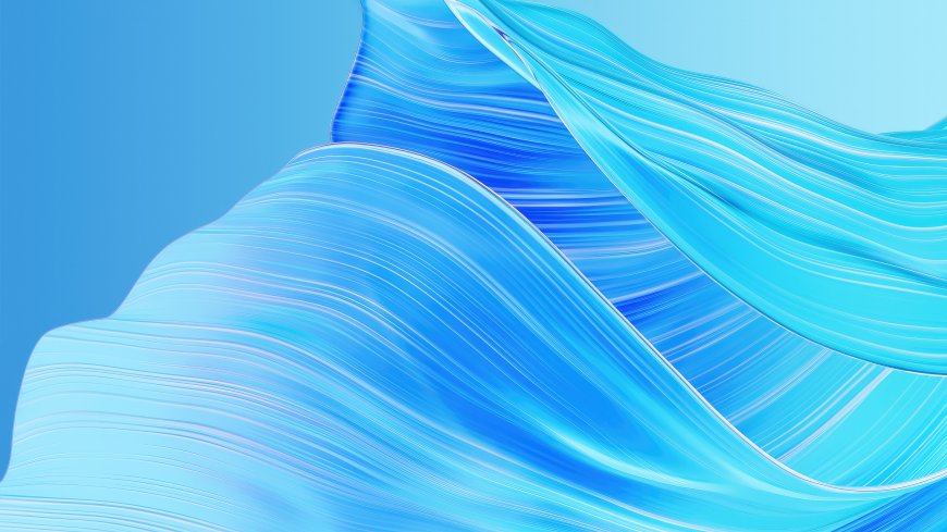 蓝色流线型波浪抽象艺术高清电脑壁纸