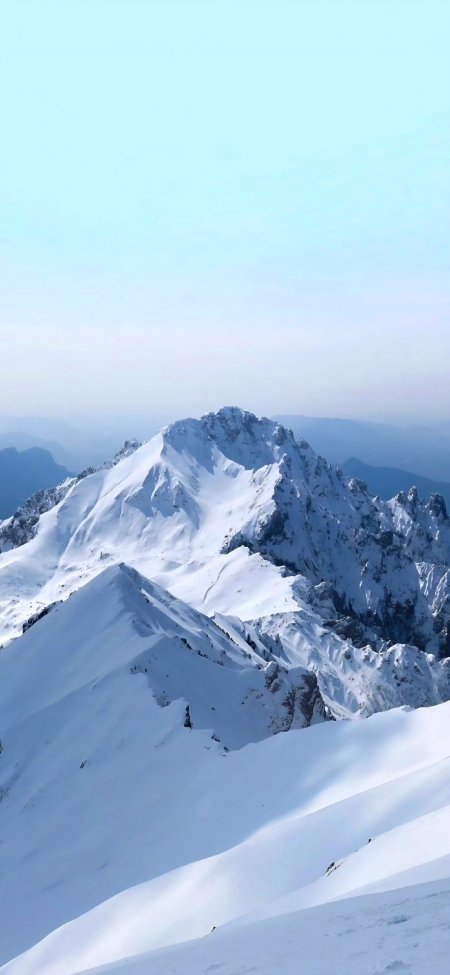 雪山峰顶壮丽雪景高清自然风光手机壁纸