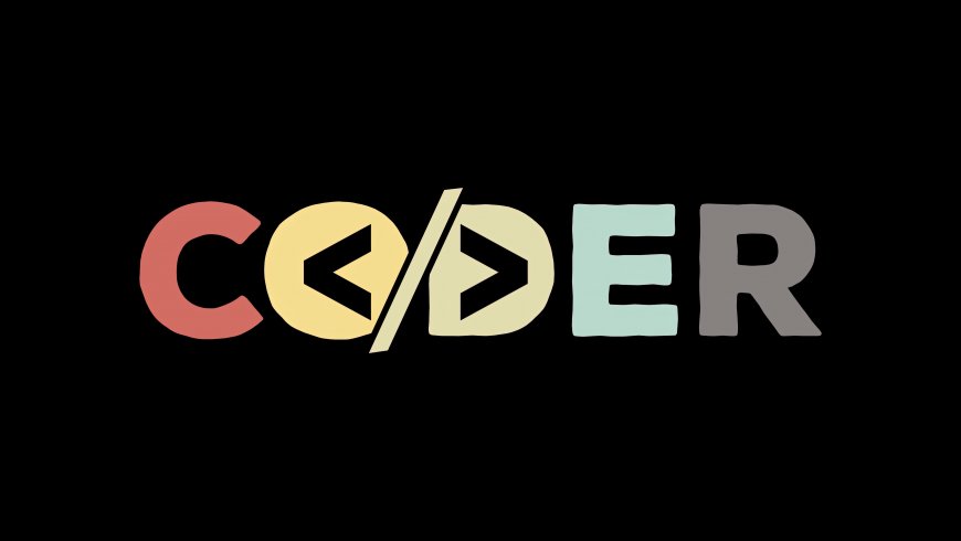 彩色字体CODER编程主题创意设计电脑壁纸
