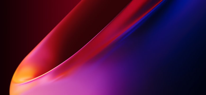 抽象渐变红蓝紫流光曲线电脑壁纸