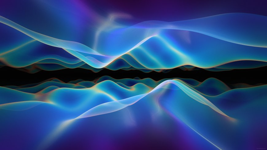 蓝色渐变抽象波浪流动光效科技感背景电脑壁纸