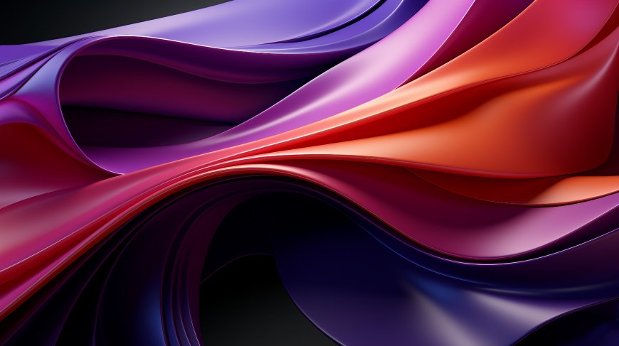 紫红橙色流体抽象艺术动态曲线设计创意电脑壁纸