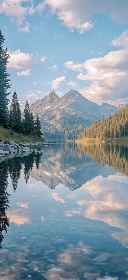 高清湖光山色倒影风景手机壁纸