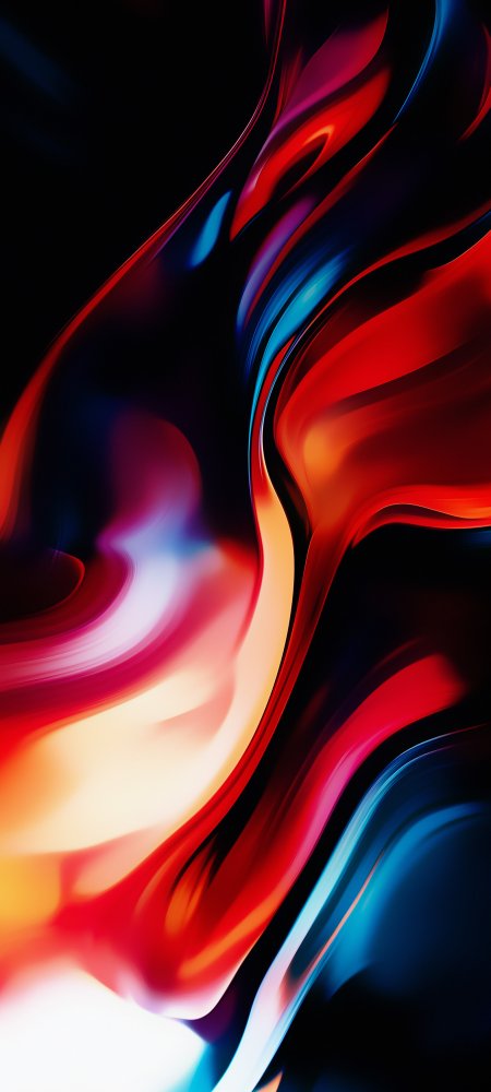 抽象流光红蓝渐变动感波浪手机壁纸