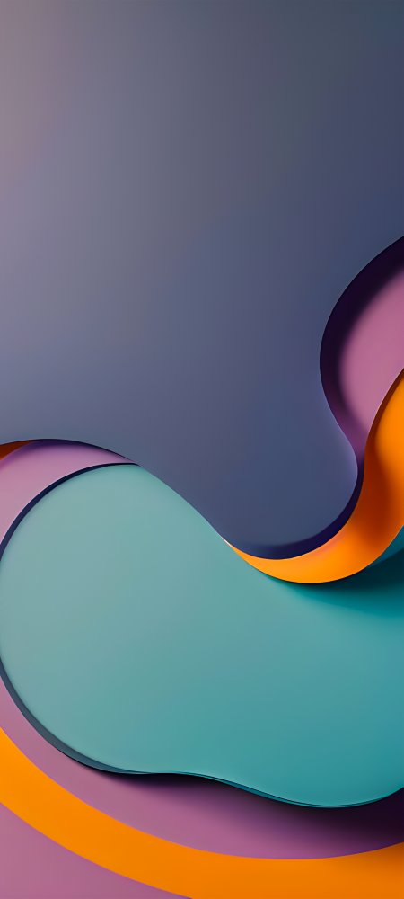 抽象渐变波浪形几何图案手机壁纸