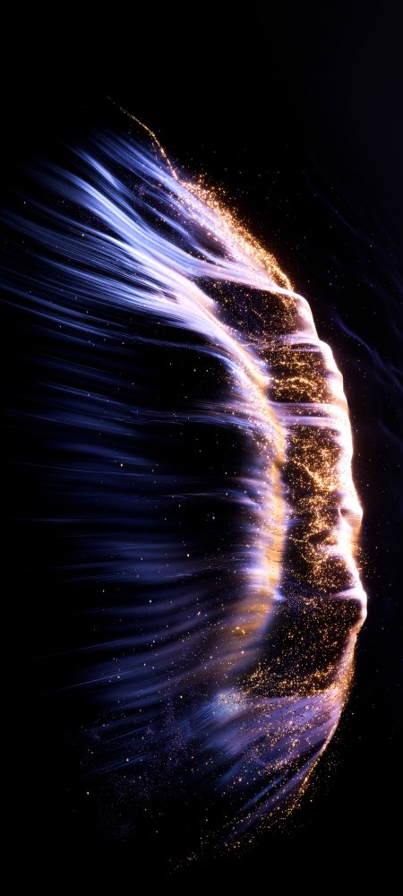 星尘人像侧脸流光特效创意手机壁纸