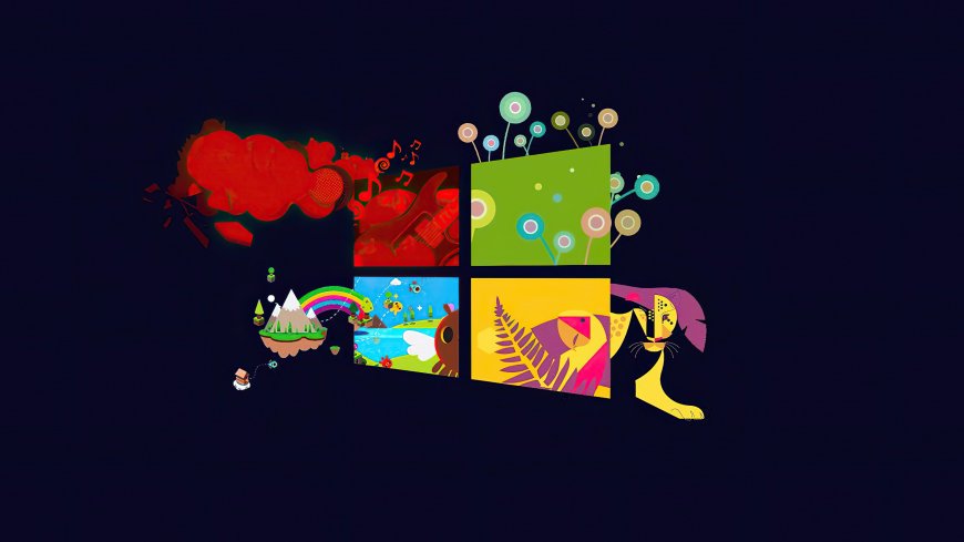 Windows 10彩色方块艺术风格动态元素科技电脑壁纸