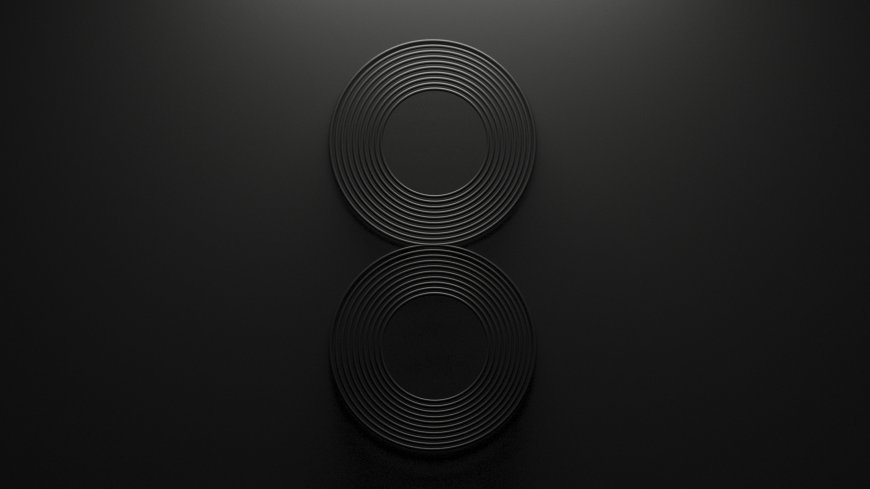 黑色极简数字8立体环形设计创意电脑壁纸