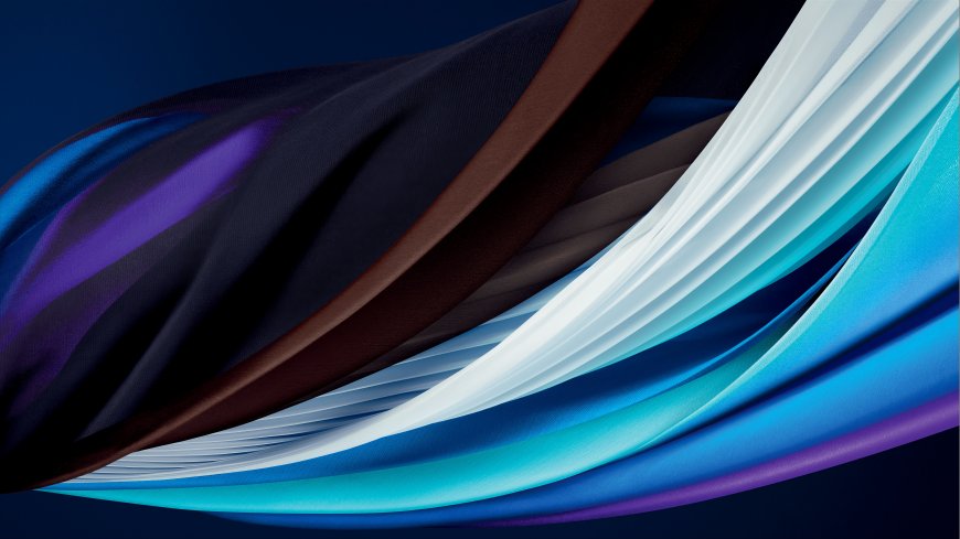 iphone蓝白紫黑多层布料质感流动线条科技电脑壁纸