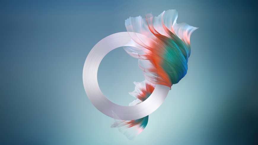 抽象流体艺术红蓝绿渐变动态造型创意电脑壁纸