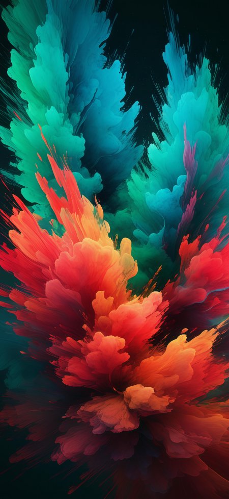 抽象彩色墨水爆炸艺术高清手机壁纸