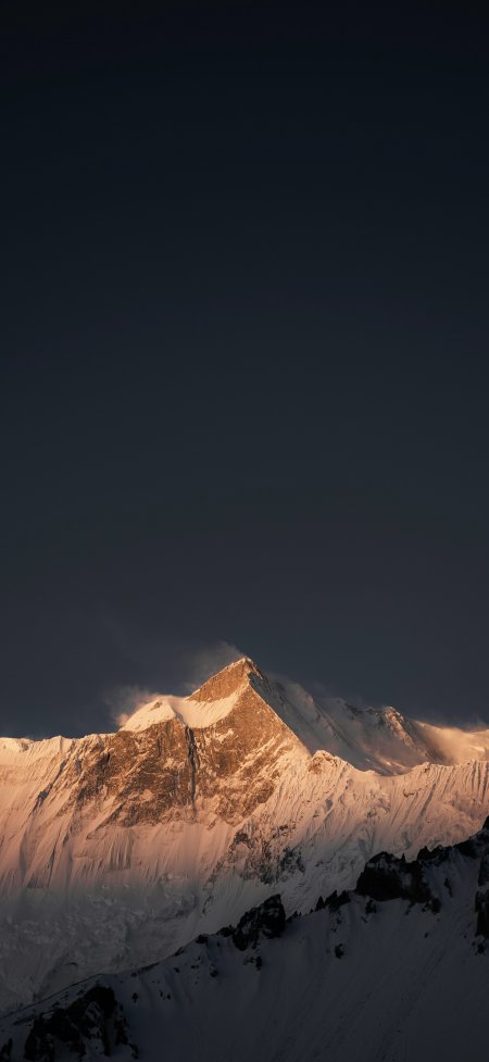 日照金山雪峰壮丽日出山脉自然奇观手机壁纸