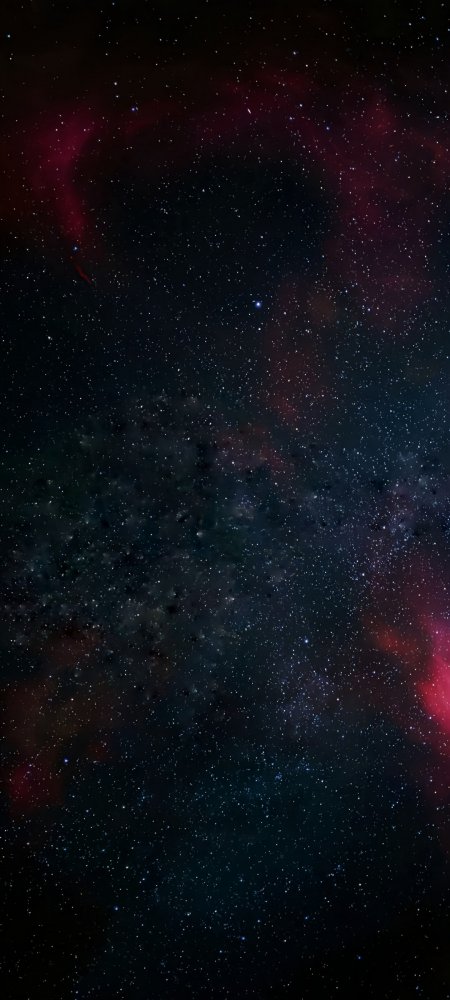 深空星云红色星云点缀繁星密布宇宙星空手机壁纸