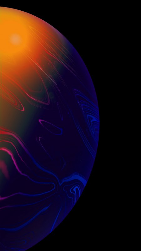 抽象渐变流体星球橙蓝紫光效手机壁纸