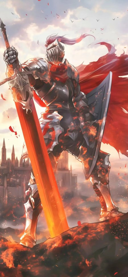 黑暗之魂薪王战士持焰刃巨剑战姿手机壁纸