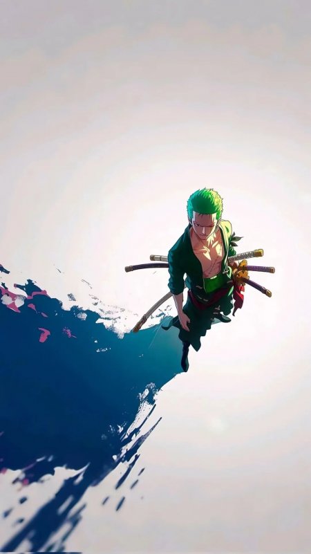 海贼王罗罗诺亚索隆三刀流跃浪姿态手机壁纸