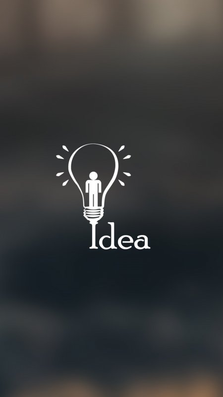 灯泡内小人发光创意设计手机壁纸