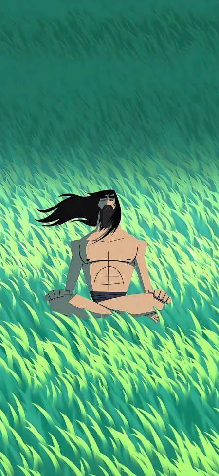 降世神通安昂冥想草丛场景手机壁纸