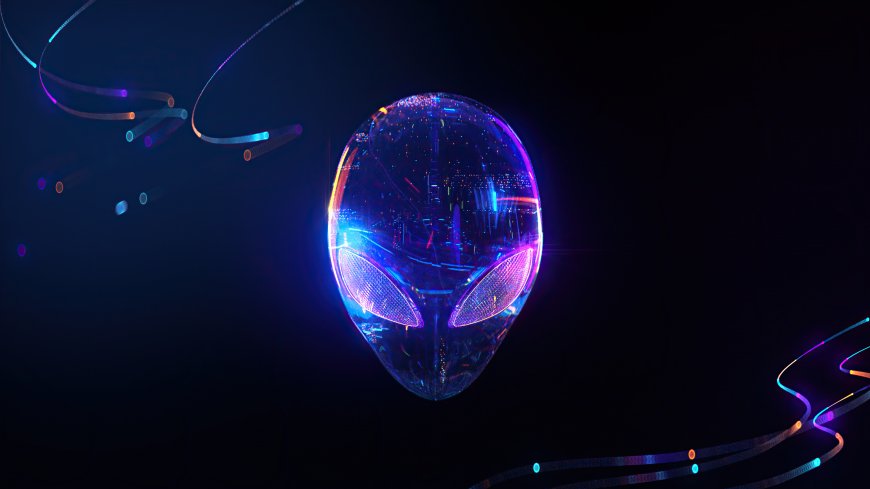 霓虹光效透明外星人头像未来感设计科技电脑壁纸