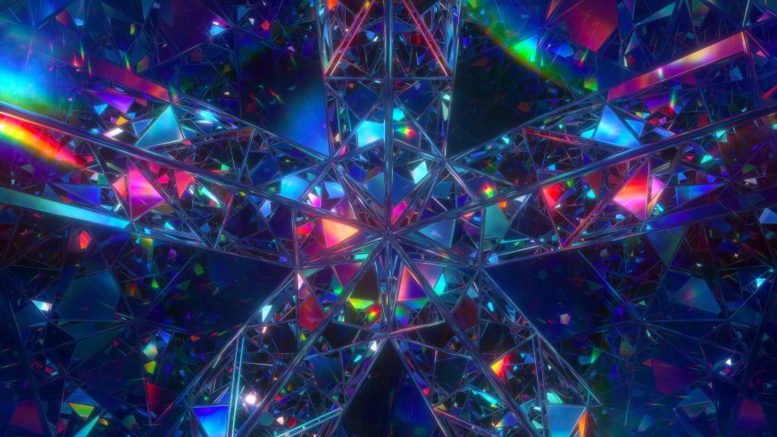 霓虹几何晶体结构炫彩科幻抽象艺术科技电脑壁纸
