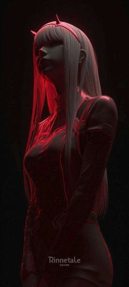 铃音之物语Rinnetale恶魔少女红光侧影手机壁纸