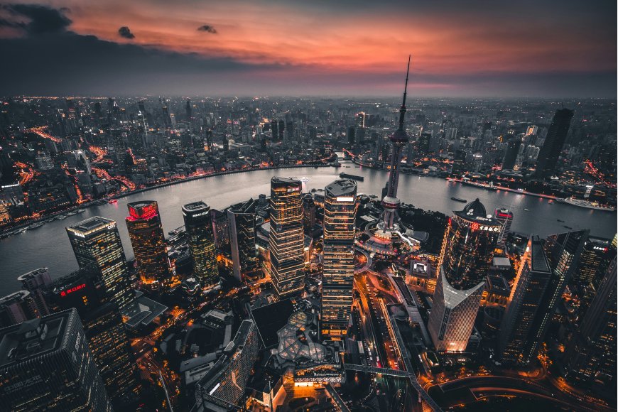 上海陆家嘴夜景东方明珠黄浦江城市天际线城市电脑壁纸