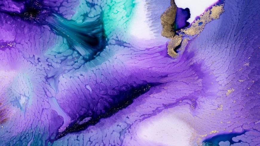 液态艺术水墨紫色流体创意电脑壁纸