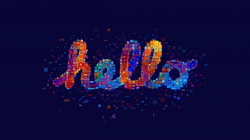 抽象像素图标拼贴科技数字文化电脑壁纸