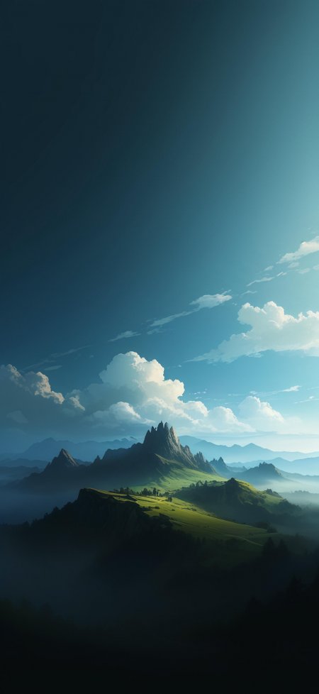 壮丽山峰云海晨光自然风光手机壁纸