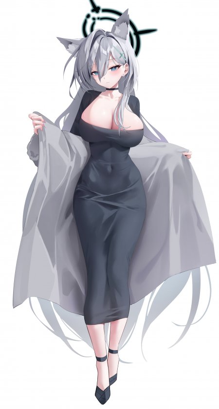碧蓝档案银发狐耳少女优雅掀袍手机壁纸