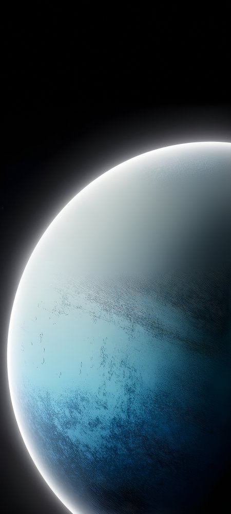 科幻风格蓝白渐变星球表面纹理高清手机壁纸
