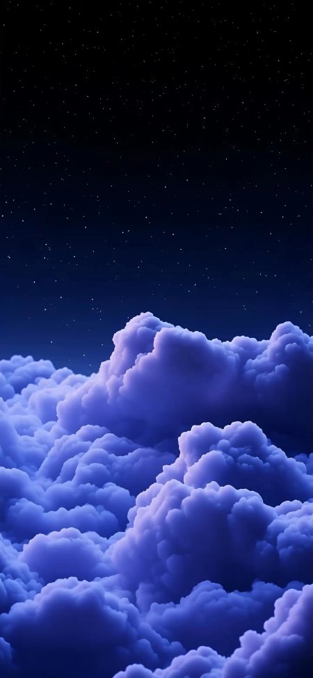 深蓝星空云海梦幻渐变手机壁纸