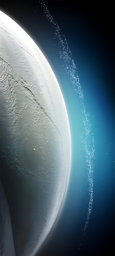 科幻风格冰封星球环带宇宙深空手机壁纸