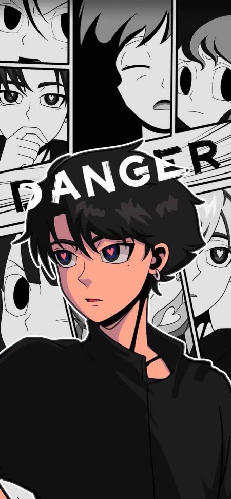 短发少女危险警告漫画分镜风格手机壁纸