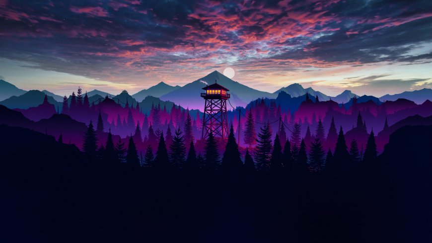 山脉黄昏日落剪影风景电脑壁纸
