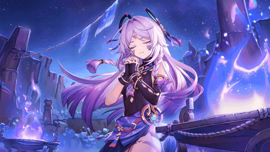 原神角色茜特菈莉星夜祭坛祈愿姿态电脑壁纸