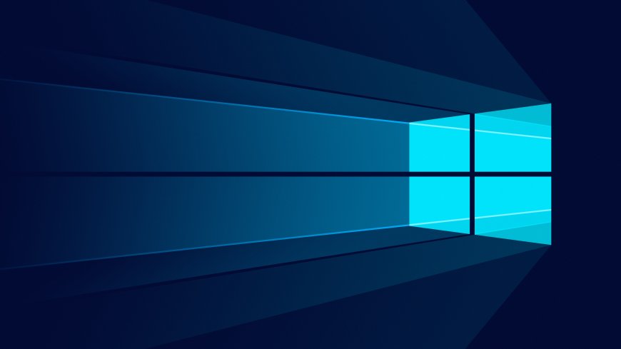 Windows10蓝色光窗抽象几何背景科技感操作系统科技电脑壁纸