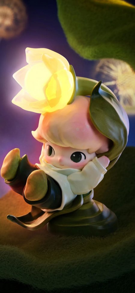 泡泡玛特DIMOO瞬间的奇遇系列手办向日葵造型可爱创意手机壁纸1