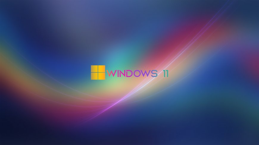 Windows11彩色光效标志流线背景电脑壁纸