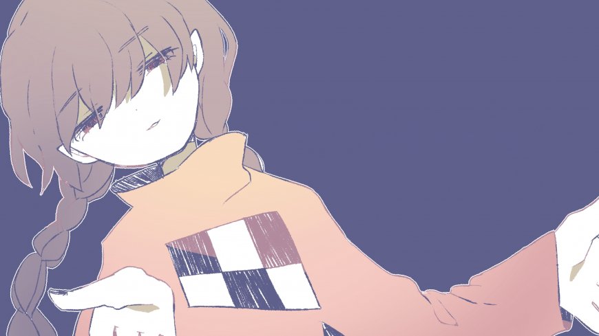 双马尾少女侧脸微笑二次元动漫电脑壁纸